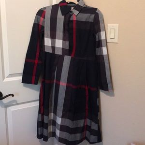 Navy Plaid Dress